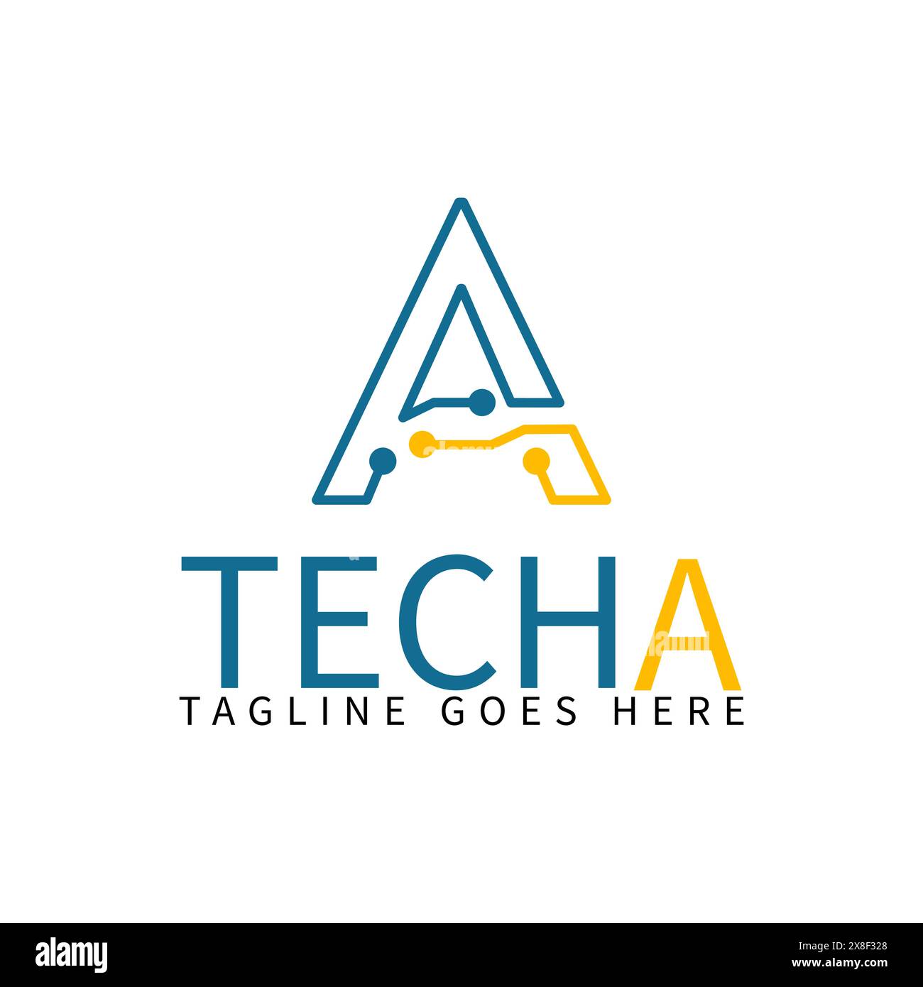 Lettre technologique Un logo avec signe technologique Illustration de Vecteur