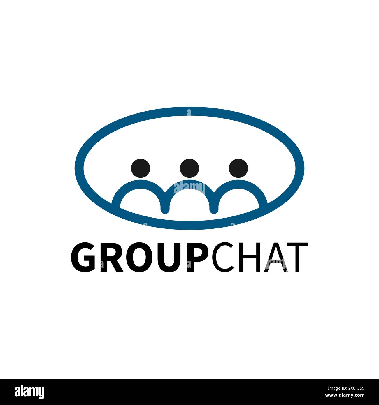 modèle de logo de ligne de chat de groupe social Illustration de Vecteur