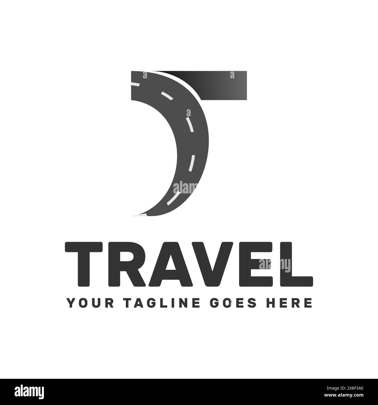 Lettre de voyage T logo modèle , un virage de route en forme de lettre t Illustration de Vecteur