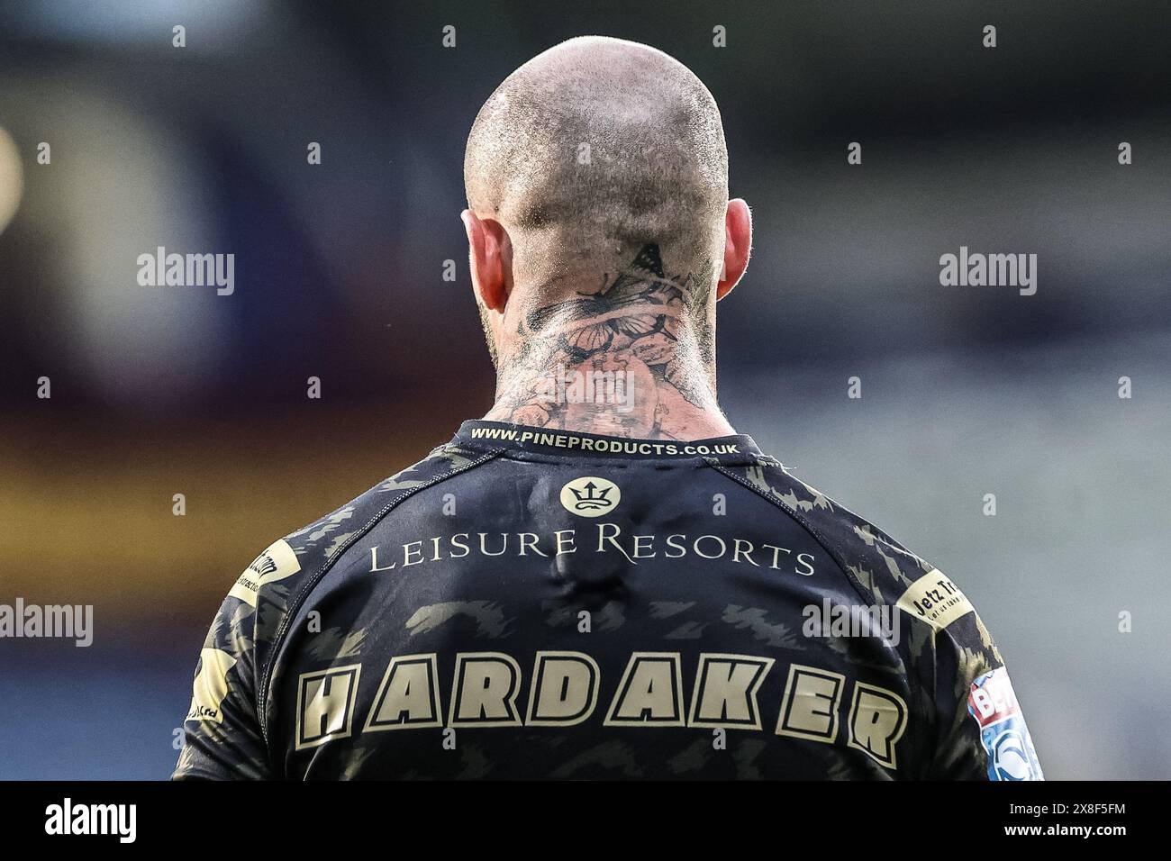 Huddersfield, Royaume-Uni. 24 mai 2024. Tatouage au cou de Zak Hardaker de Leigh Leopards lors du match de la Betfred Super League Round 12 Huddersfield Giants vs Leigh Leopards au John Smith's Stadium, Huddersfield, Royaume-Uni, 24 mai 2024 (photo par Mark Cosgrove/News images) à Huddersfield, Royaume-Uni le 24/05/2024. (Photo de Mark Cosgrove/News images/SIPA USA) crédit : SIPA USA/Alamy Live News Banque D'Images