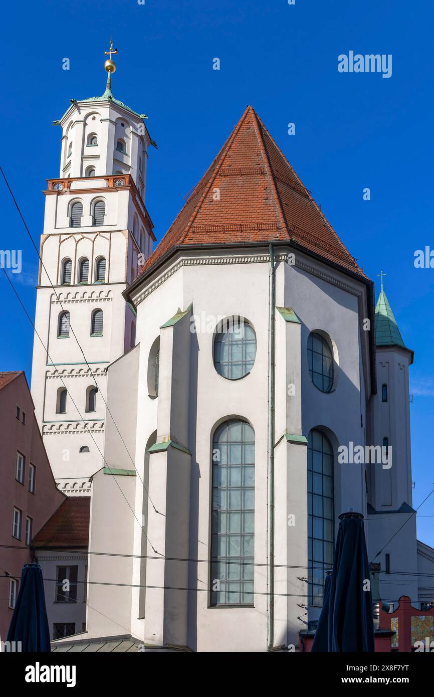 Église catholique St Moritz dans la vieille ville d'Augsbourg sur Moritzplatz, Augsbourg, Souabe, Bavière, Allemagne Banque D'Images