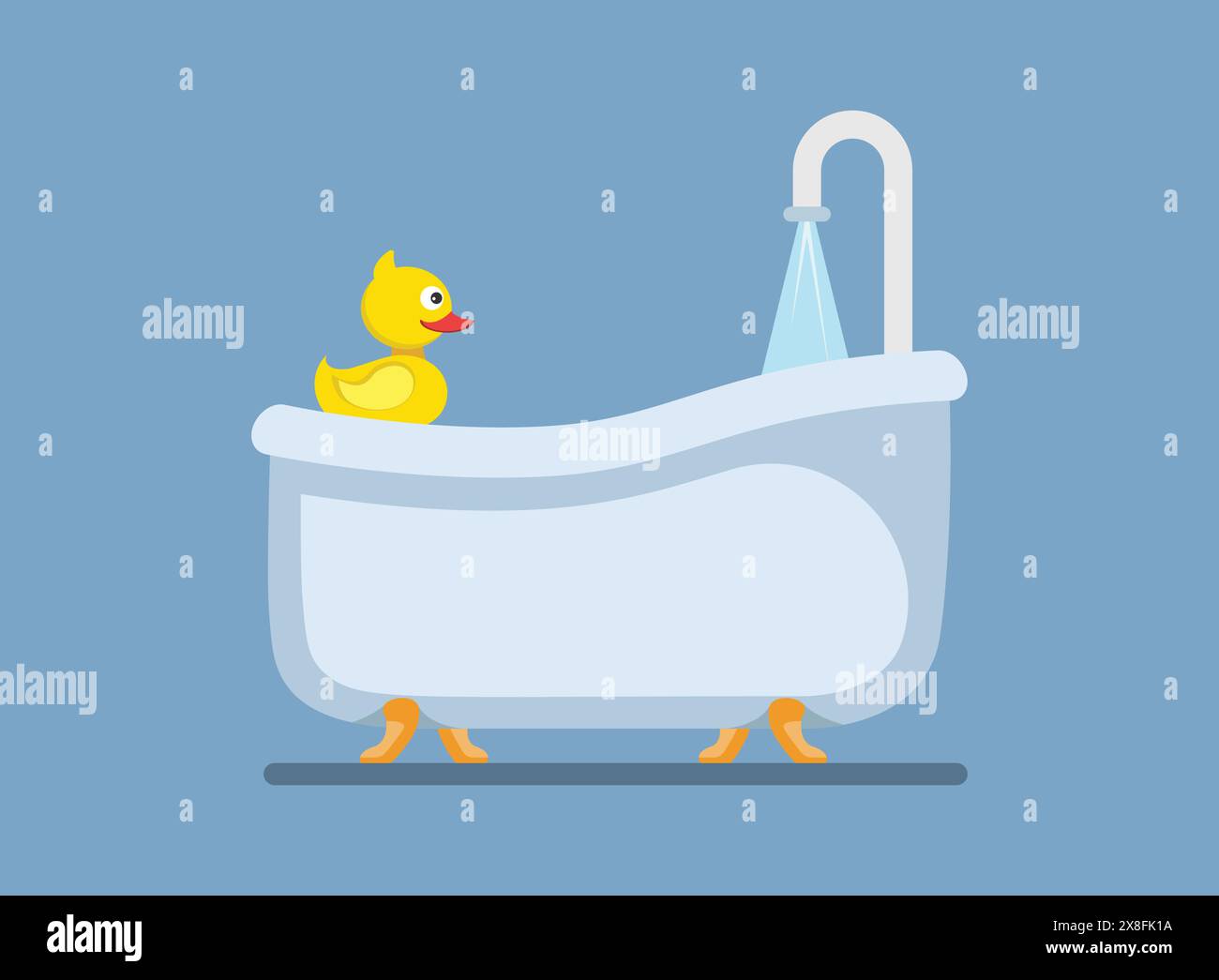 Icône de bain dans un style plat. Illustration vectorielle de salle de bain sur fond isolé. Concept d'entreprise de signe de baignoire. Illustration de Vecteur