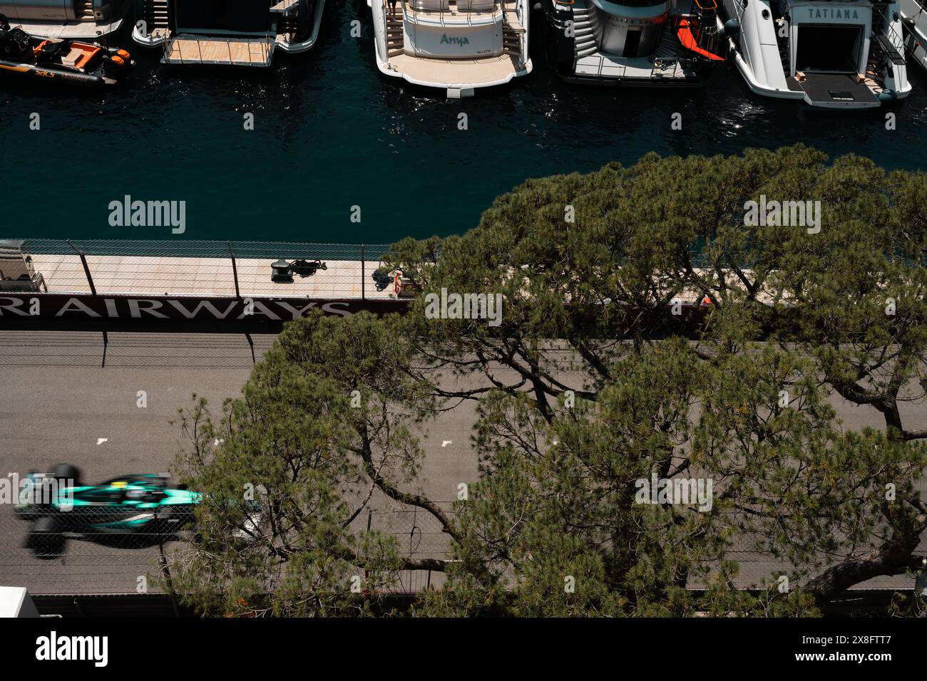 Monte Carlo, Monaco. 25 mai 2024. Photo Thomas Maheux/SWpix.com - 25/05/2024 - Formula One - Monaco Grand Prix 2024 - Monte Carlo, Monaco - essais libres Aston Martin crédit : SWpix/Alamy Live News Banque D'Images