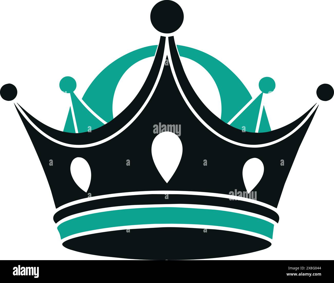 Crown Silhouette, idéal pour la création de certificats, récompenses, affiches de célébration, certificats, récompenses, motifs festifs, royaux et de luxe Illustration de Vecteur