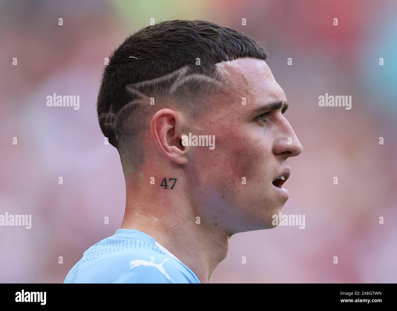 Londres, Royaume-Uni. 25 mai 2024. Phil Foden de Manchester City nouvelle coupe de cheveux lors du match de FA Cup au stade de Wembley, Londres. Le crédit photo devrait se lire comme suit : David Klein/Sportimage crédit : Sportimage Ltd/Alamy Live News Banque D'Images