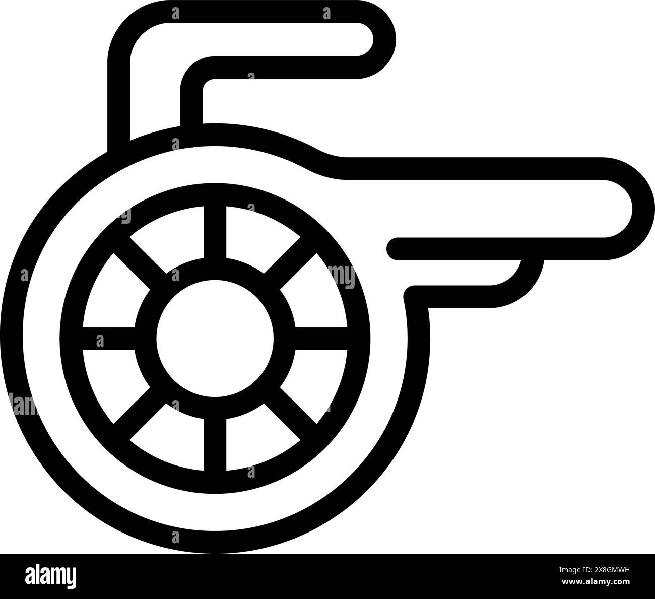 Dessin au trait noir et blanc d'un symbole de fauteuil roulant, représentant l'accessibilité Illustration de Vecteur