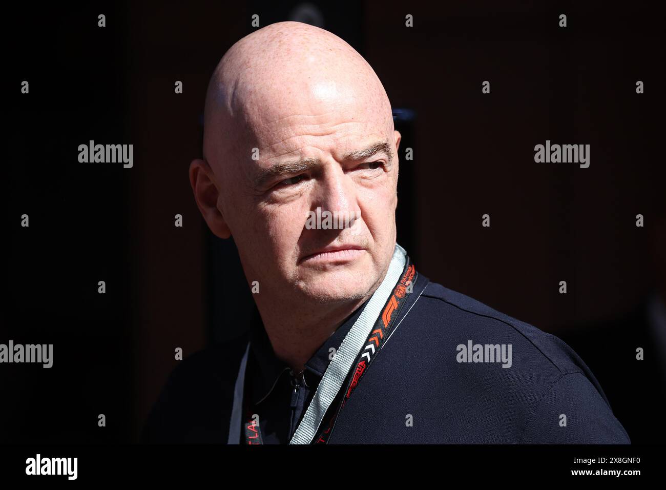 Monaco, Monaco. 25 mai 2024. Gianni Infantino, Président de la FIFA, dans le paddock lors des qualifications pour le Grand Prix de F1 de Monaco sur le circuit de Monaco le 25 mai 2024 à Monte-Carlo, Monaco. Crédit : Marco Canoniero/Alamy Live News Banque D'Images
