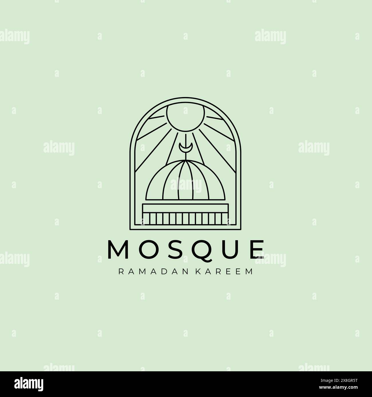 vecteur de logo islamique avec la conception d'illustration de symbole d'icône de sunburst Illustration de Vecteur