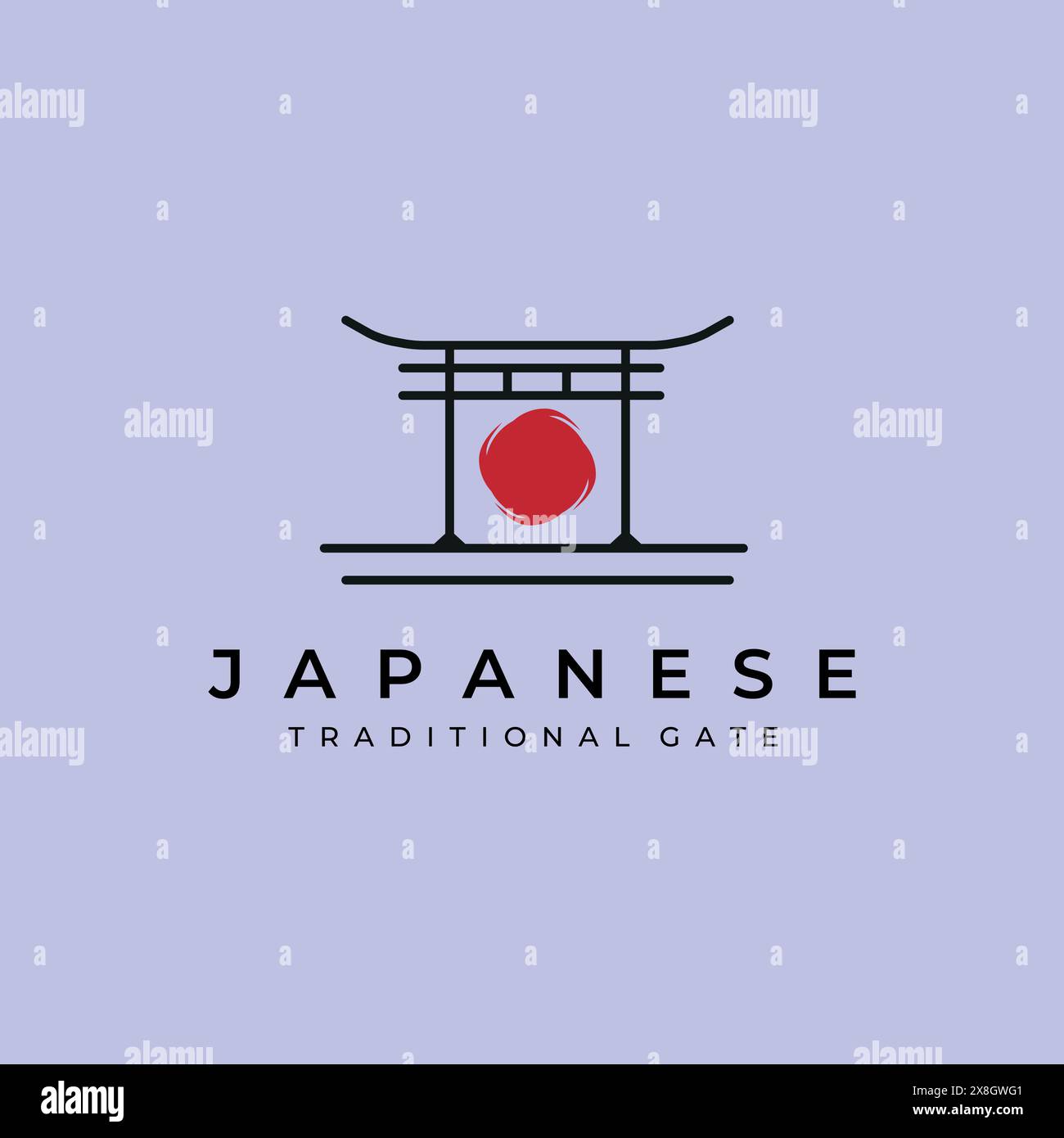 torii gate logo vecteur de culture japonaise symbole conception minimale d'illustration Illustration de Vecteur