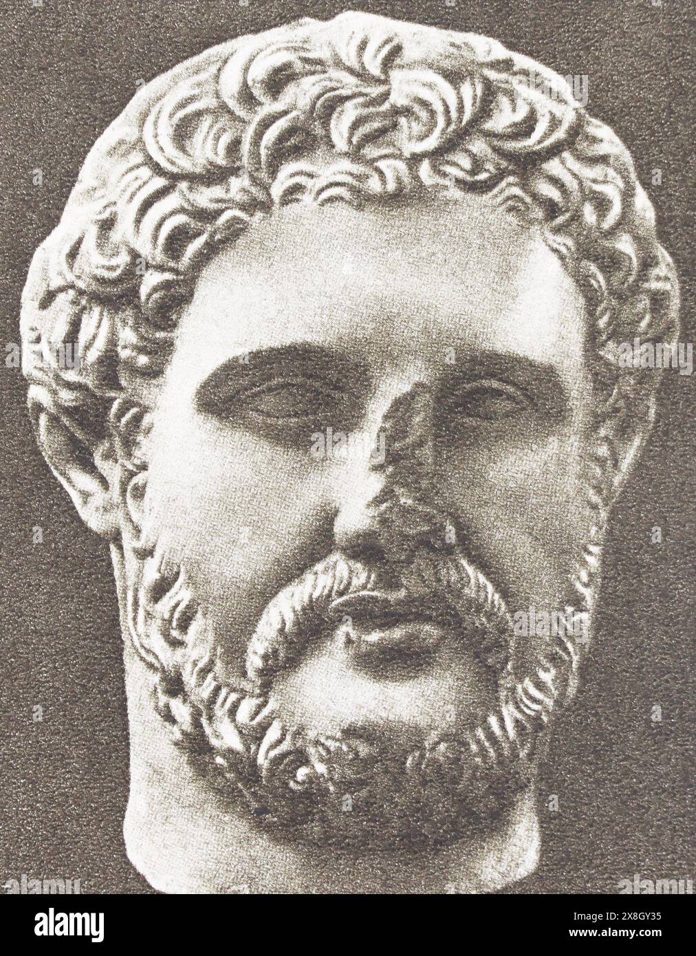 Alcibiades. Buste en marbre grec ancien. Photo du milieu du XXe siècle. Banque D'Images