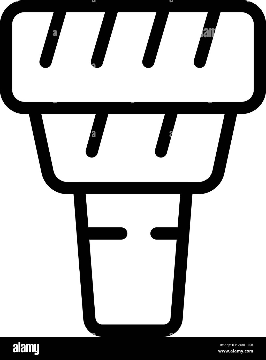 Illustration simple et audacieuse d'une icône de lampe de poche dans un style d'art au trait noir et blanc Illustration de Vecteur