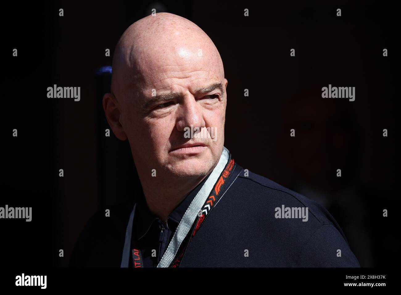 Monaco, Monaco. 25 mai 2024. Gianni Infantino, Président de la FIFA, dans le paddock lors des qualifications pour le Grand Prix de F1 de Monaco sur le circuit de Monaco le 25 mai 2024 à Monte-Carlo, Monaco. Crédit : Marco Canoniero/Alamy Live News Banque D'Images