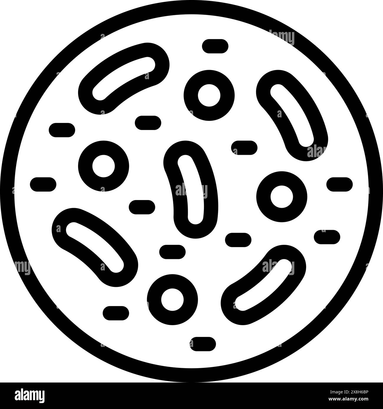 Illustration simplifiée de la culture bactérienne en boîte de Pétri, idéale pour un usage scientifique et éducatif Illustration de Vecteur