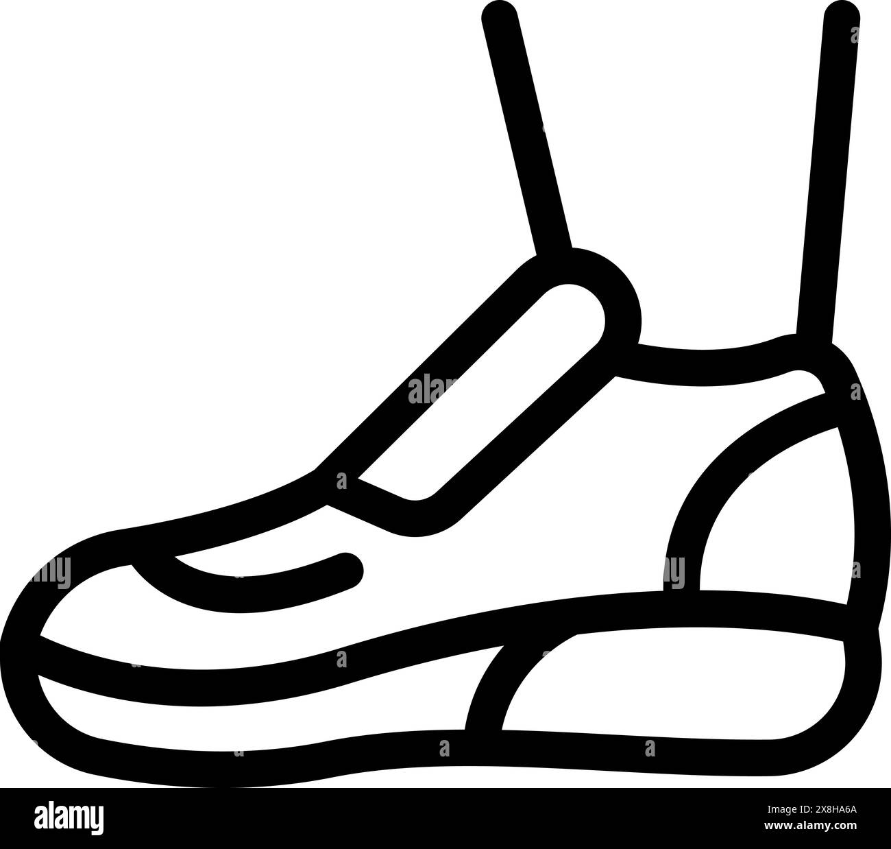 Illustration vectorielle en noir et blanc d'une sneaker montante, parfaite pour les thèmes de la mode et du sport Illustration de Vecteur