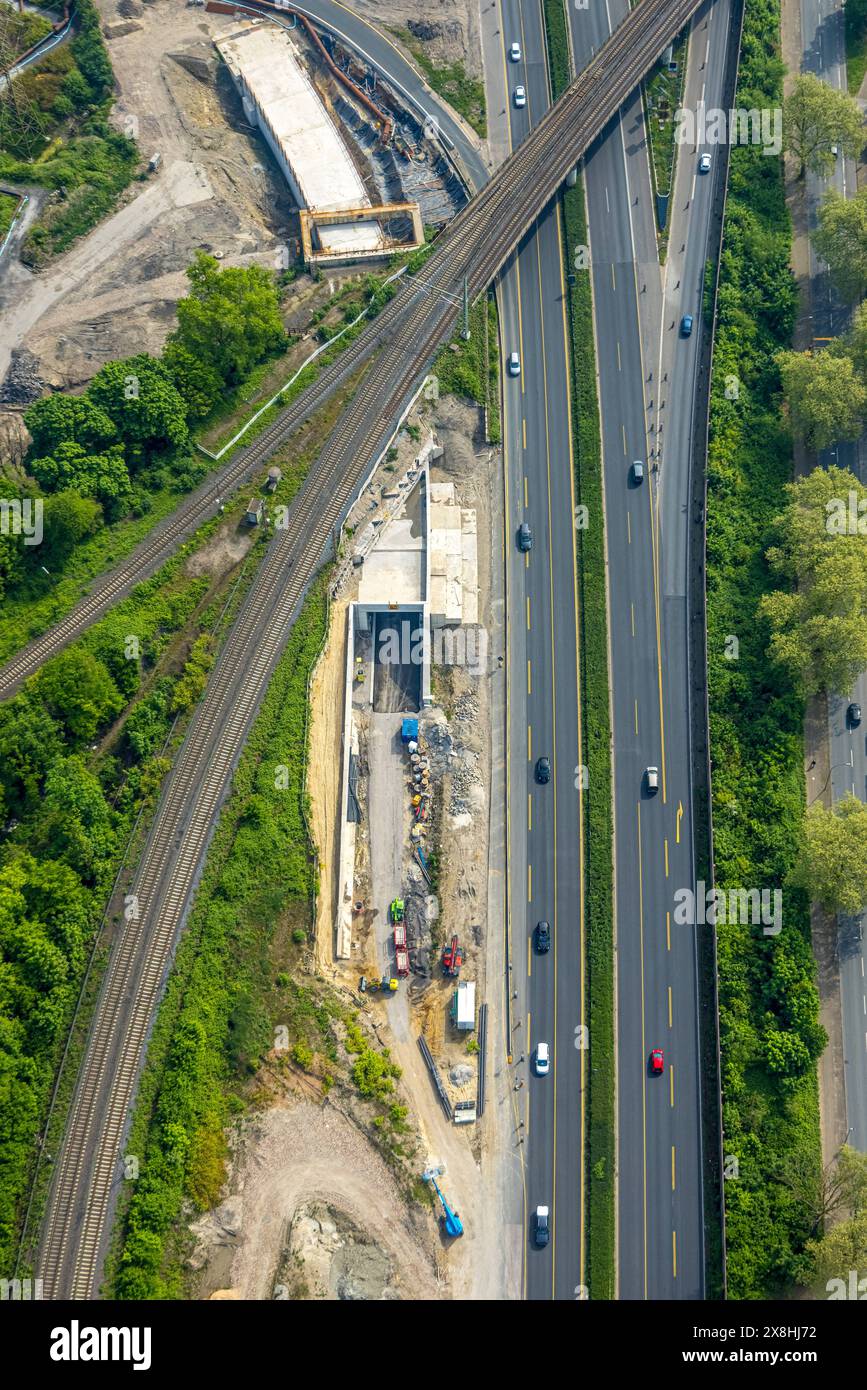 Luftbild, Autobahnkreuz Herne Großbaustelle mit tunnel Neubau, Autobahn A43 und Autobahn A42, Baukau-West, Herne, Ruhrgebiet, Rhénanie-du-Nord-Westphalie, Deutschland ACHTUNGxMINDESTHONORARx60xEURO *** vue aérienne, jonction d'autoroute Herne grand chantier de construction avec nouveau tunnel, autoroute A43 et autoroute A42, Baukau Ouest, Herne, région de la Ruhr, Rhénanie du Nord-Westphalie, Allemagne ATTENTIONxMINDESTHONORARx60xEURO Banque D'Images