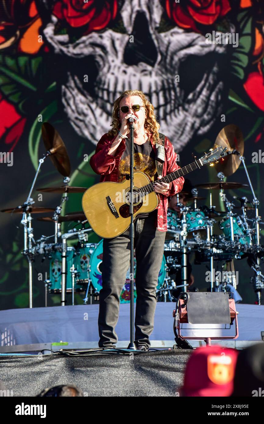 Napa, Californie, États-Unis. 25 mai 2024. Fher Olvera du groupe de rock mexicain MANA se produisant sur scène au BottleRock 2024 Music Festival. Crédit : Ken Howard/Alamy Banque D'Images