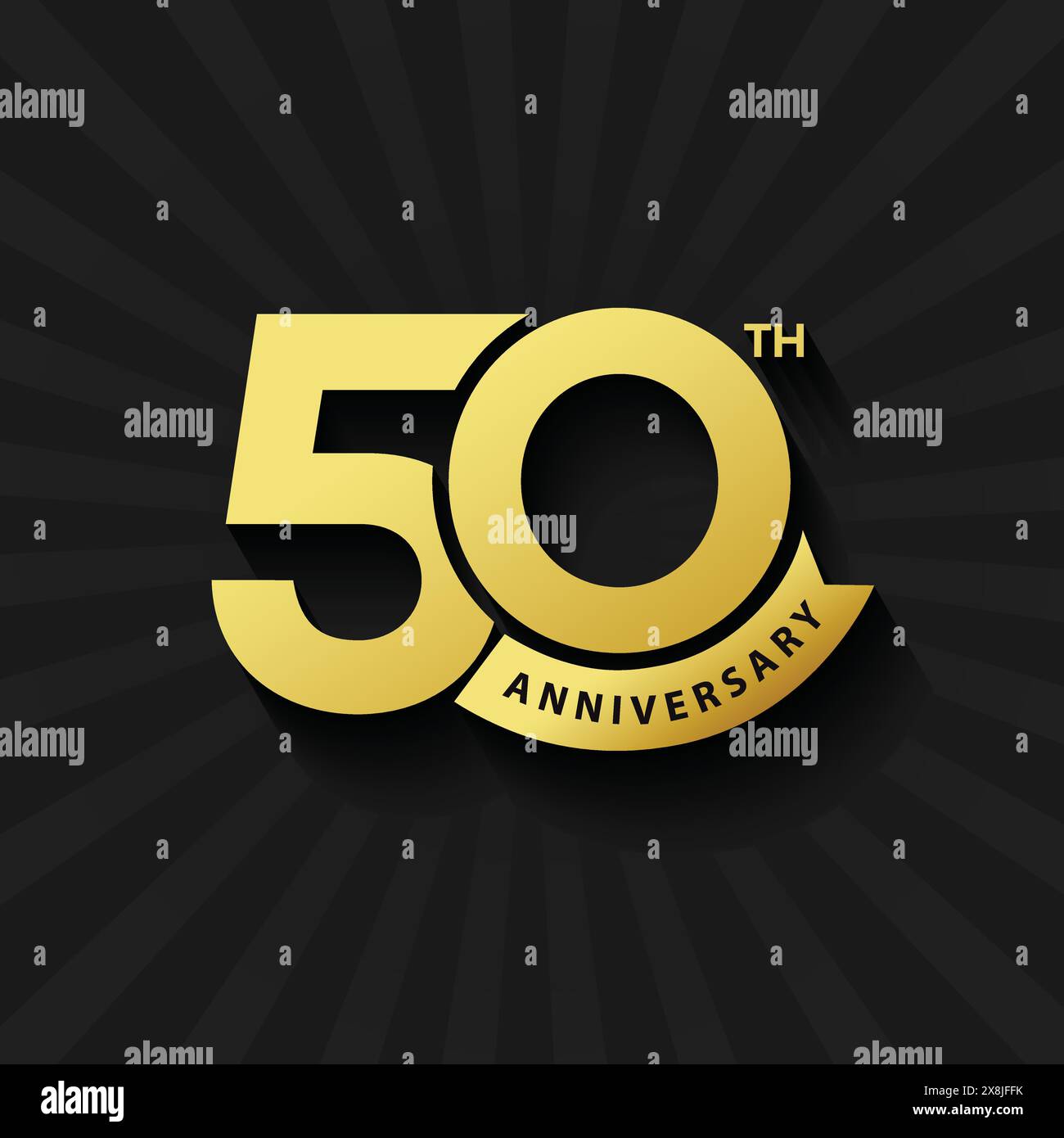logotype vectoriel du 50e anniversaire. logo moderne couleur or anniversaire de 50 ans sur fond noir. emblème d'anniversaire de 50, bannière, salutation Illustration de Vecteur