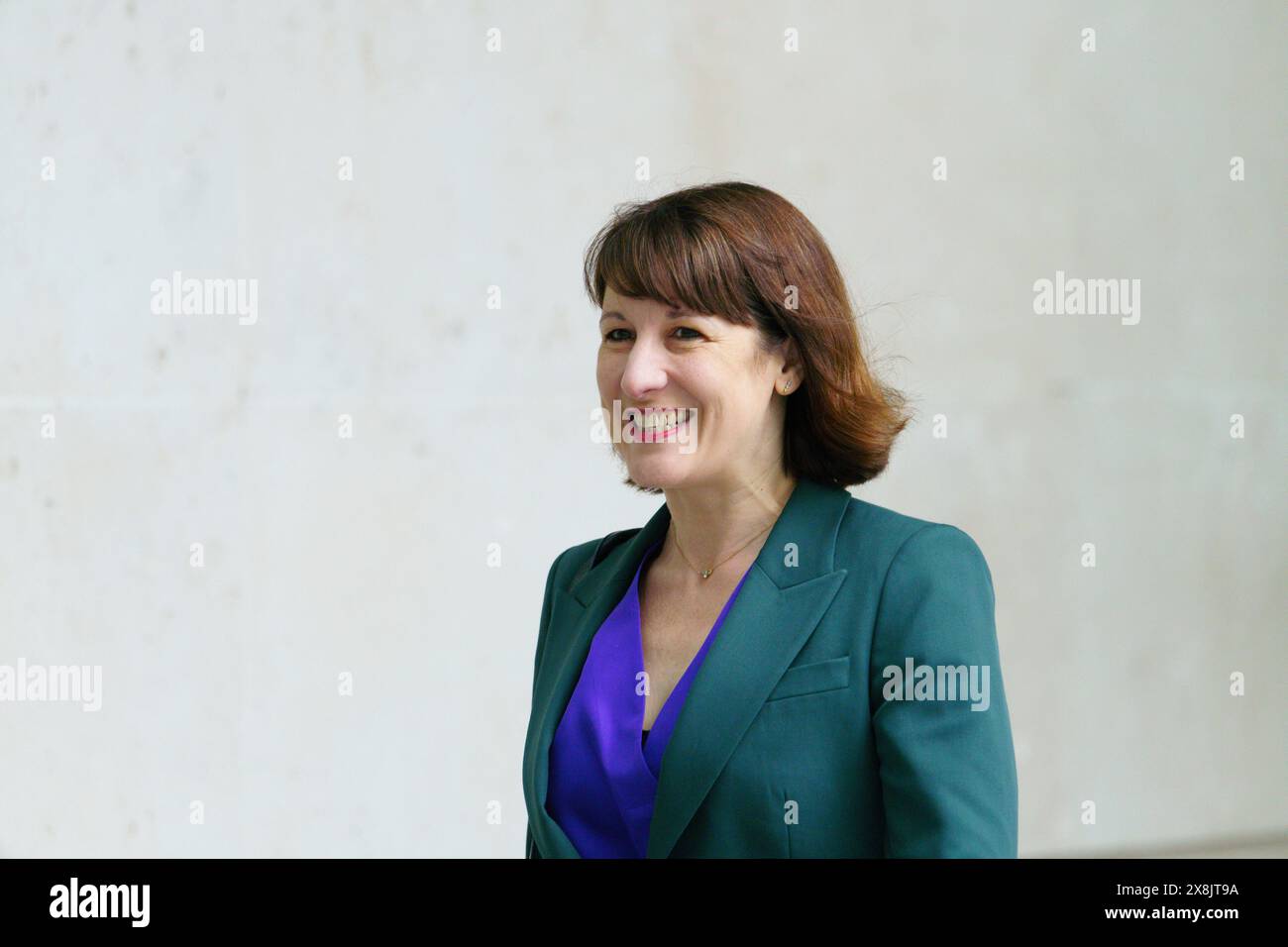 Siège de la BBC Londres, Royaume-Uni. 26 mai 2024. Rachel Reeves, chancelière de l'ombre, arrive aux studios de la BBC dans le centre de Londres. BridgetCatterall/AlamyLiveNews crédit : Bridget Catterall/Alamy Live News Banque D'Images