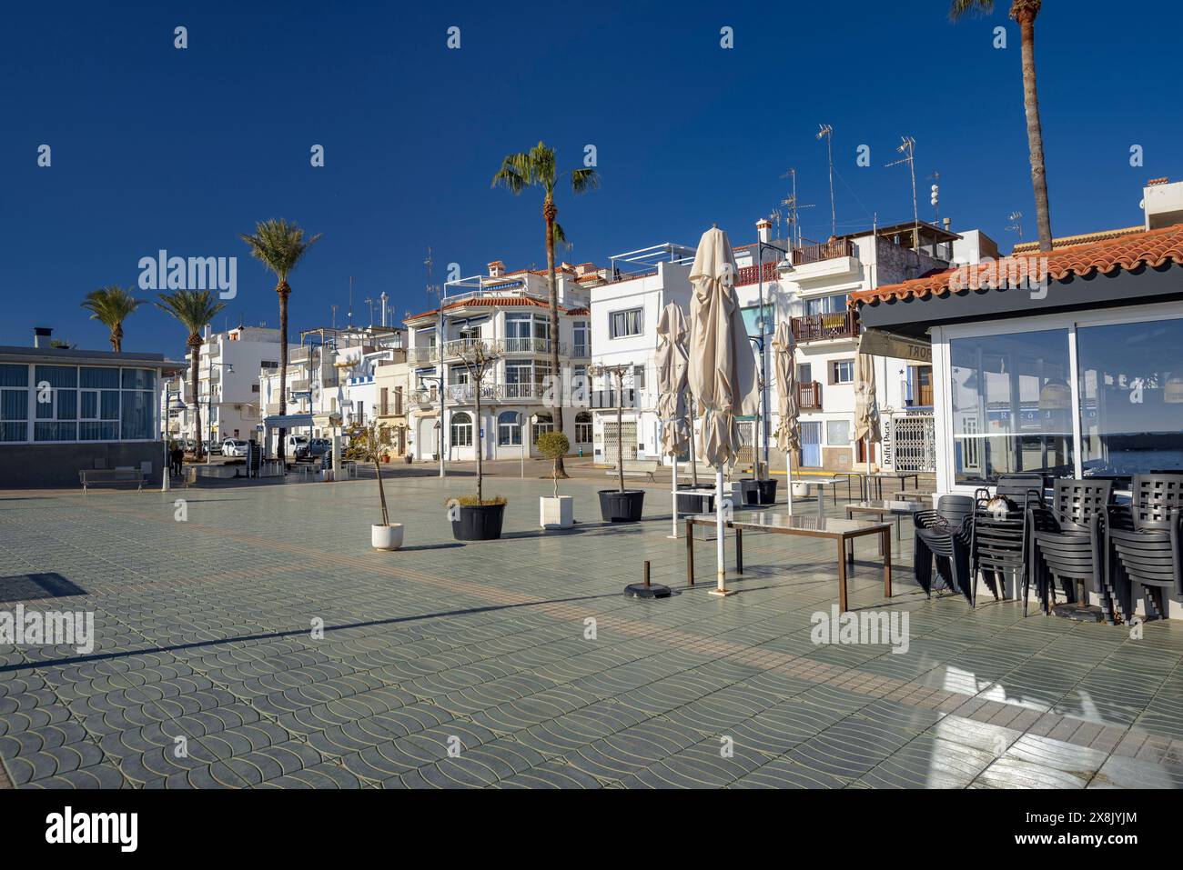 Port de les cases d'Alcanar un matin d'hiver (Alcanar, Tarragone, Catalogne, Espagne) ESP : Puerto de les cases d'Alcanar en una mañana de invierno Banque D'Images