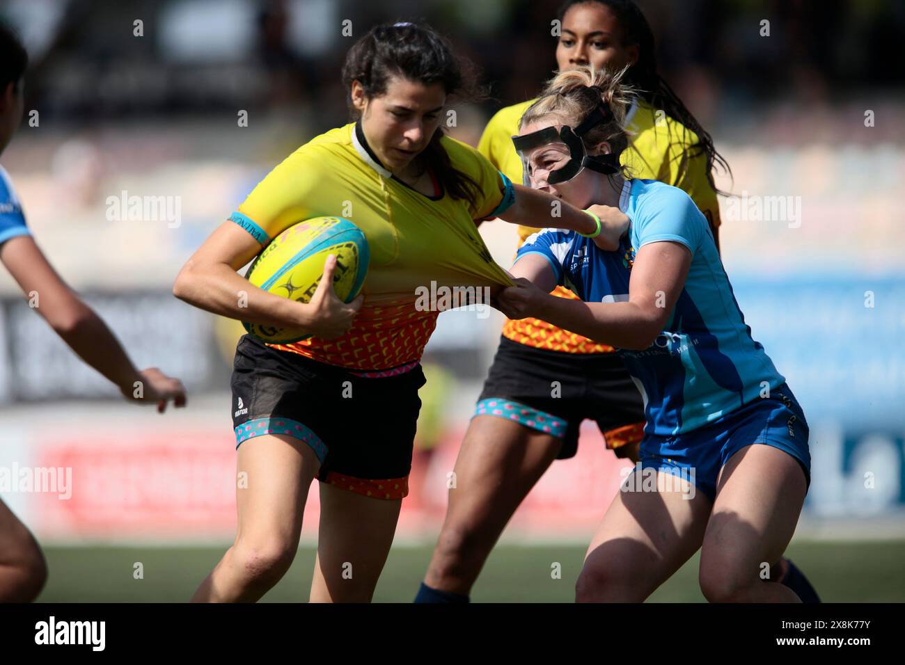 Villajoyosa, Espagne. 26 mai 2024. Costa Blanca (Espagne) (45) et Olymp (Kazakhstan) (5) s'affrontent dans un match de rugby du 37ème tournoi Costa Blanca Rugby Sevens - dimanche 26 mai 2024. Sport - Rugby. (Photo de Alejandro van Schermbeek/AVS photo Report) Banque D'Images