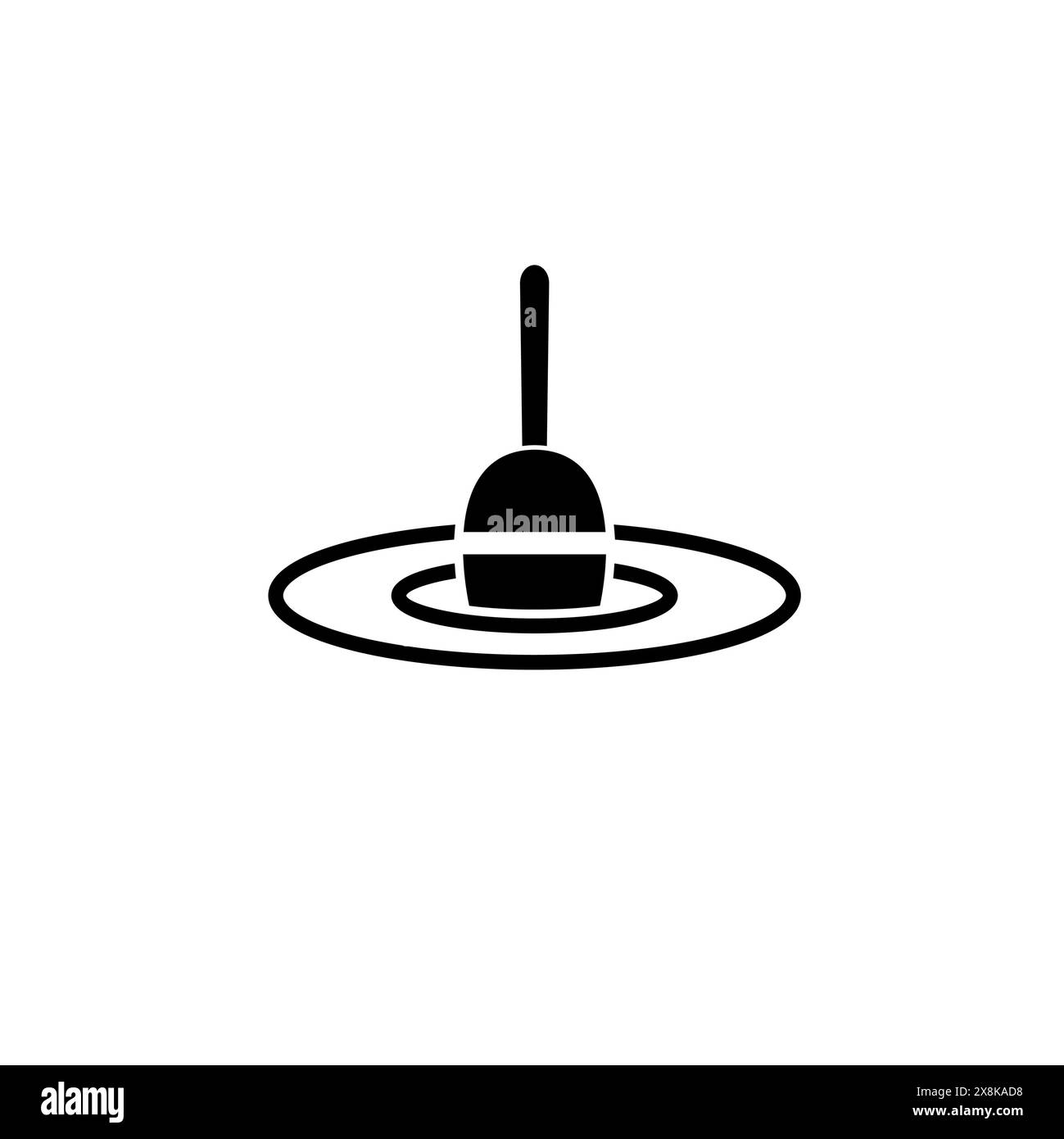 Matériel de pêche, Float Bobber Solid Flat Vector icône isolé sur fond blanc. Illustration de Vecteur