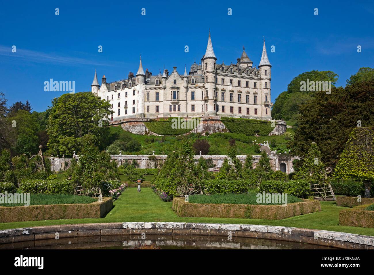 Château de Dunrobin, Golspie, Sutherland, Highland, Écosse, ROYAUME-UNI. Banque D'Images