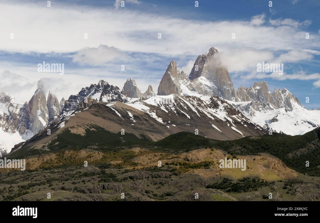 Patagonie Argentine : Cerro Fitz Roy et les Andes Banque D'Images