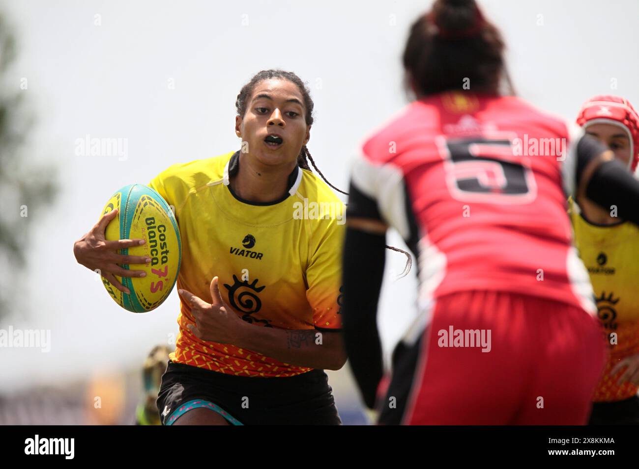 Villajoyosa, Espagne. 26 mai 2024. Costa Blanca (Espagne) (12) et Shangong (Chine) (31) s'affrontent dans un match de rugby du 37ème tournoi Costa Blanca Rugby Sevens - dimanche 26 mai 2024. Sport - Rugby. ( Credit : Alejandro van Schermbeek/Alamy Live News Banque D'Images