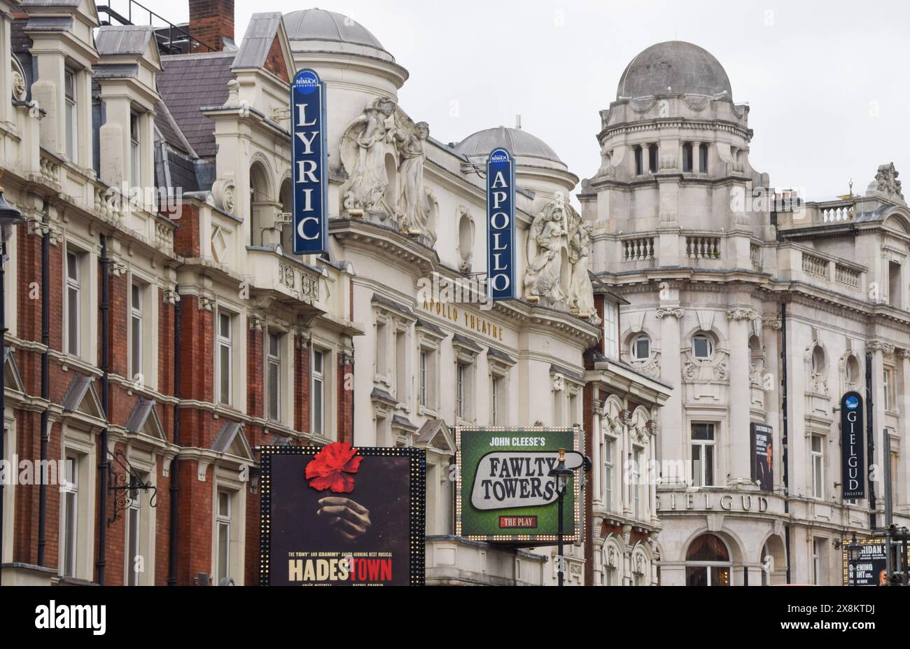 Londres, Royaume-Uni. 13 mai 2024. Théâtres Apollo, Lyric et Gielgud sur Shaftesbury Avenue dans le West End, vue de jour. Crédit : Vuk Valcic/Alamy Banque D'Images