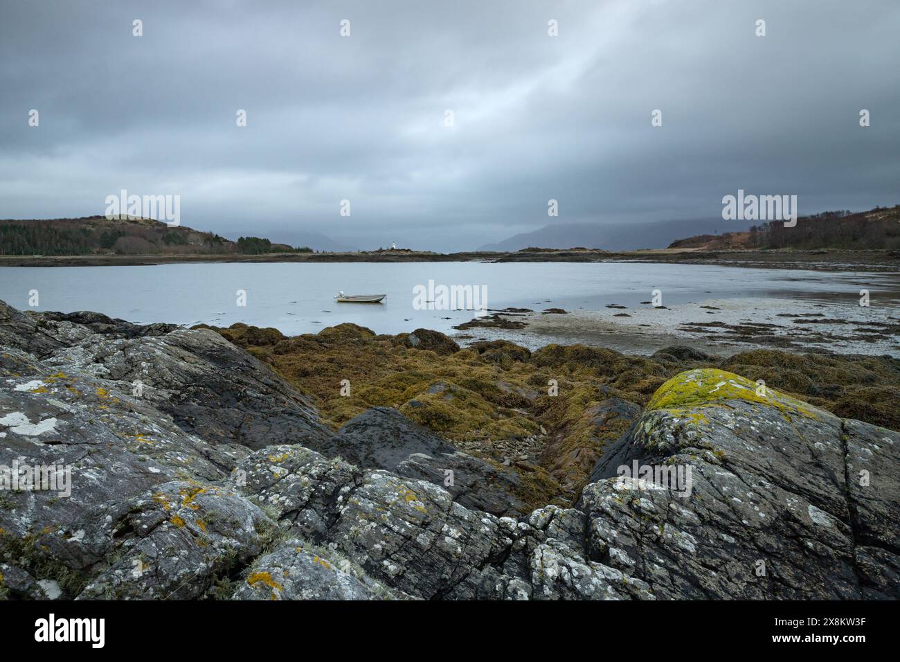 Camus Croise un jour de trempe au gris. Île de Skye Écosse Banque D'Images