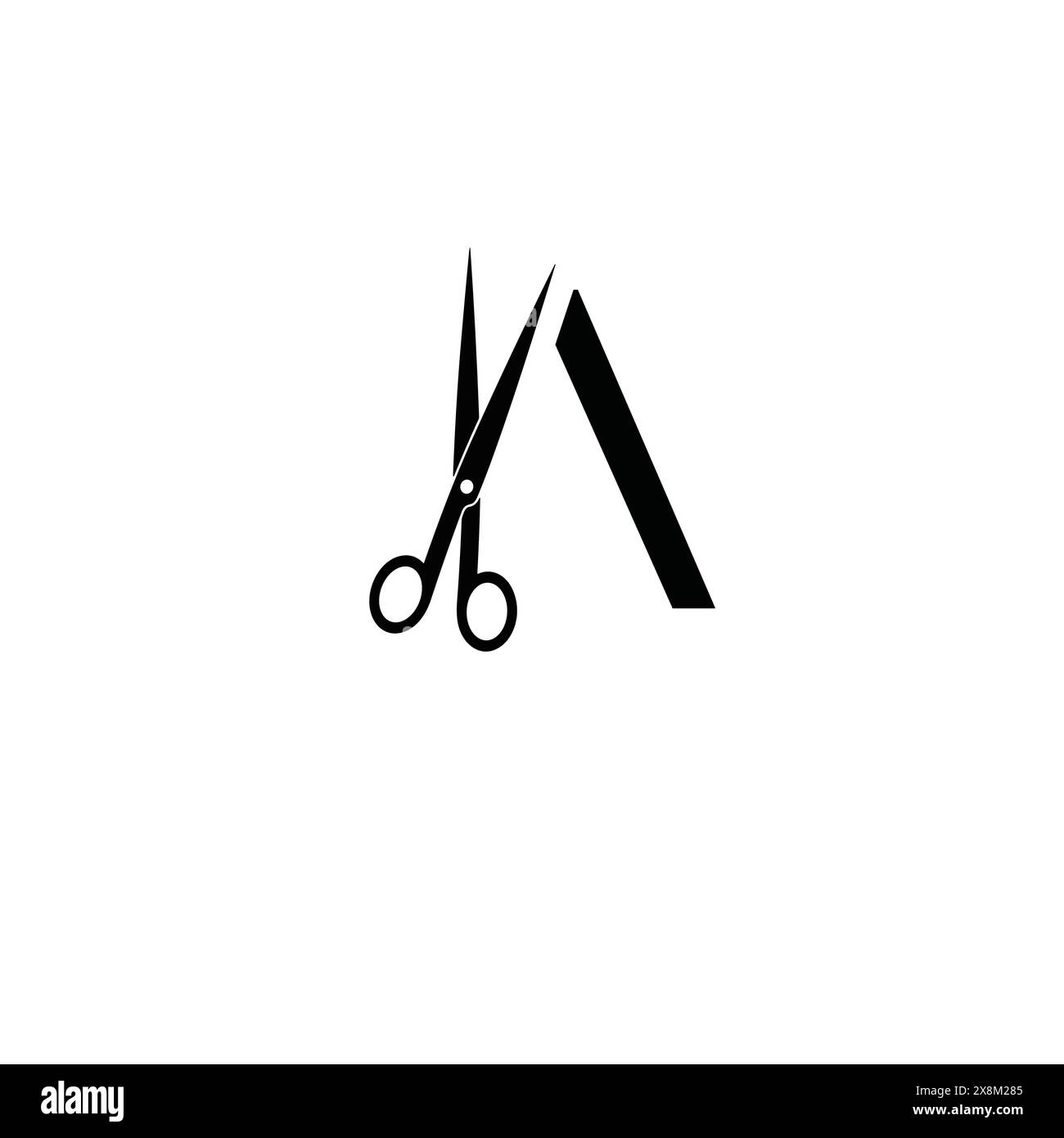 Design de logo d'illustration de luxe et élégant initial A Scissors pour Barbershop et salon. Illustration de Vecteur