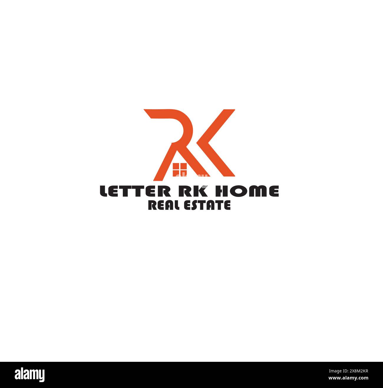 R K conception initiale de vecteur de logo de maison ou immobilier Illustration de Vecteur