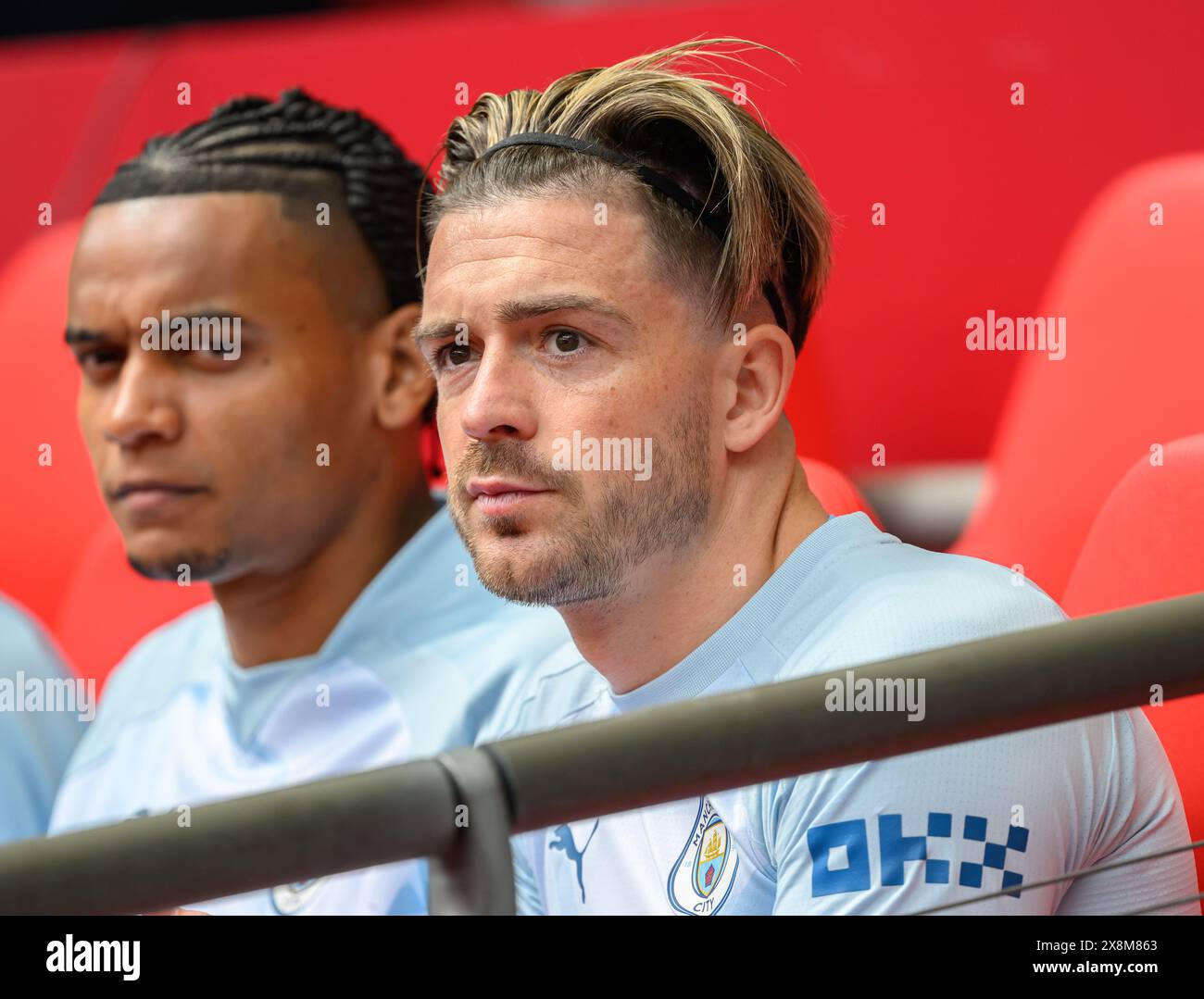 Londres, Royaume-Uni. 25 mai 2024 - Manchester City v Manchester United v - FA Cup final - Wembley. Jack Grealish de Manchester City. Crédit photo : Mark pain / Alamy Live News Banque D'Images