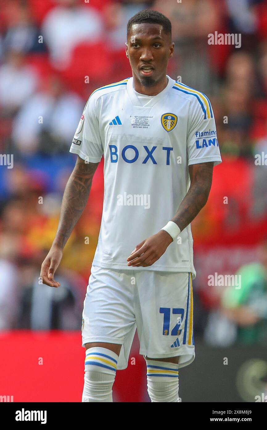 Jaidon Anthony de Leeds United lors du match final du Sky Bet Championship Leeds United vs Southampton au stade de Wembley, Londres, Royaume-Uni, 26 mai 2024 (photo de Gareth Evans/News images) Banque D'Images