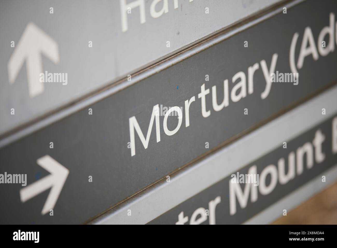 Manchester NHS signe pour Mortuary Banque D'Images