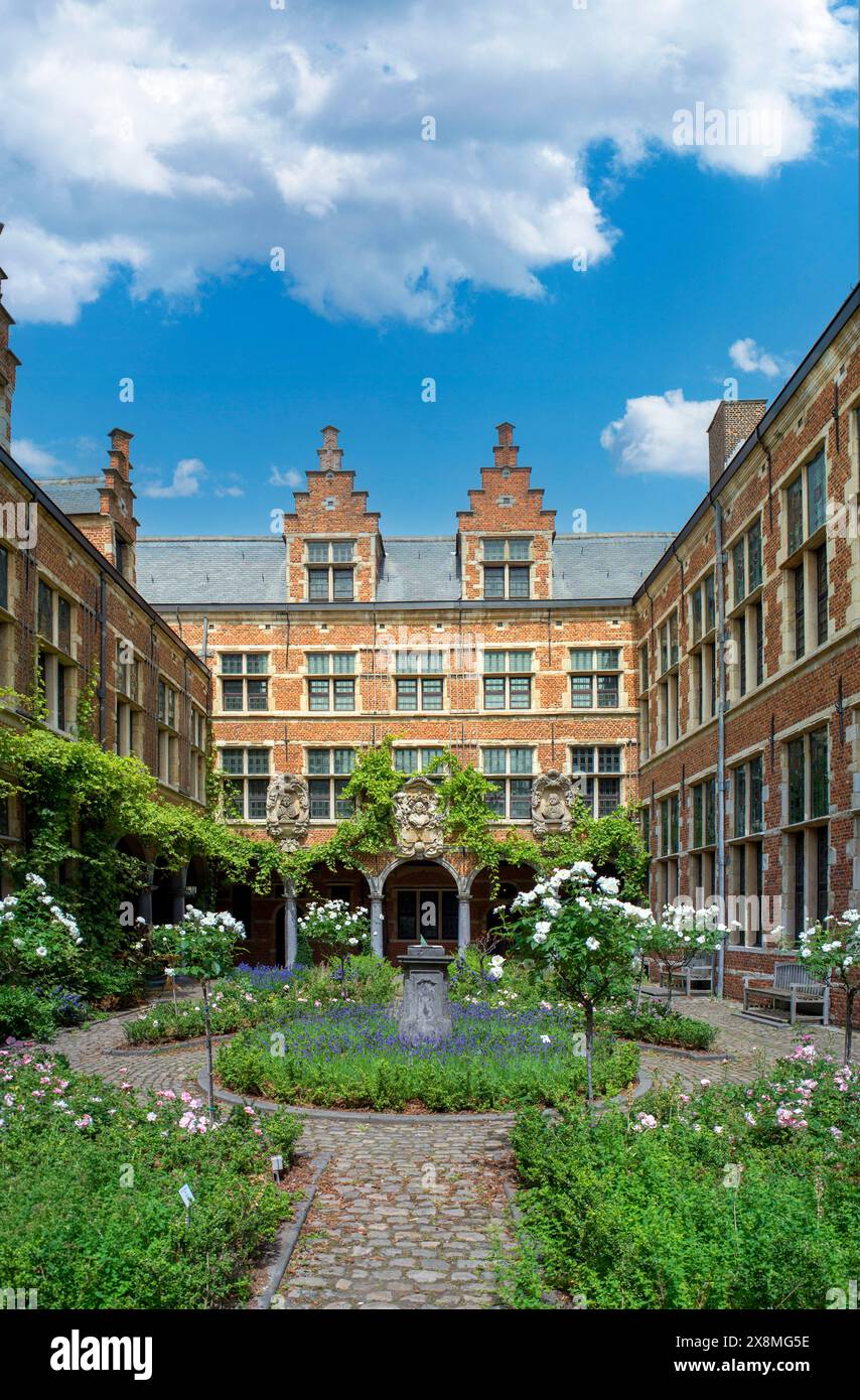 Belgique Anvers Musée Plantin-Moretus jardin Banque D'Images