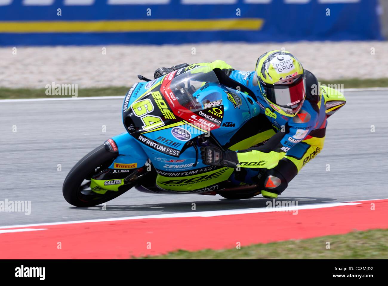 Barcelone, Espagne. 25 mai 2024. David Munoz de l'Espagne de l'équipe Boe Motorsports avec KTM lors des qualifications de Moto3 Gran Premi Energi Monster de Catalunya 2024 au circuit de Barcelona-Catalunya à Barcelone. Crédit : DAX images/Alamy Live News Banque D'Images