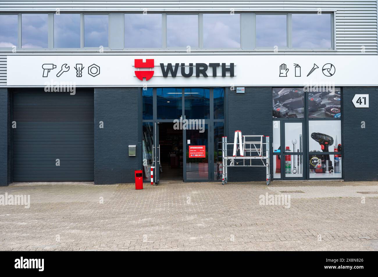 Groot-Bijgaarden, Brabant flamand, Belgique, 23 mai 2024 - façade du distributeur Wurtz vendant du matériel pour la consommation et l'industrie Banque D'Images