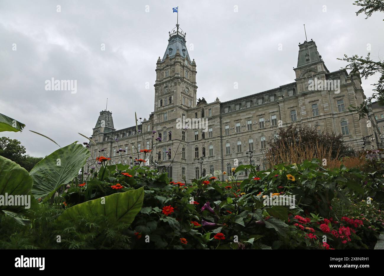 Le Parlement du point de vue de la grenouille - Québec, Canada Banque D'Images