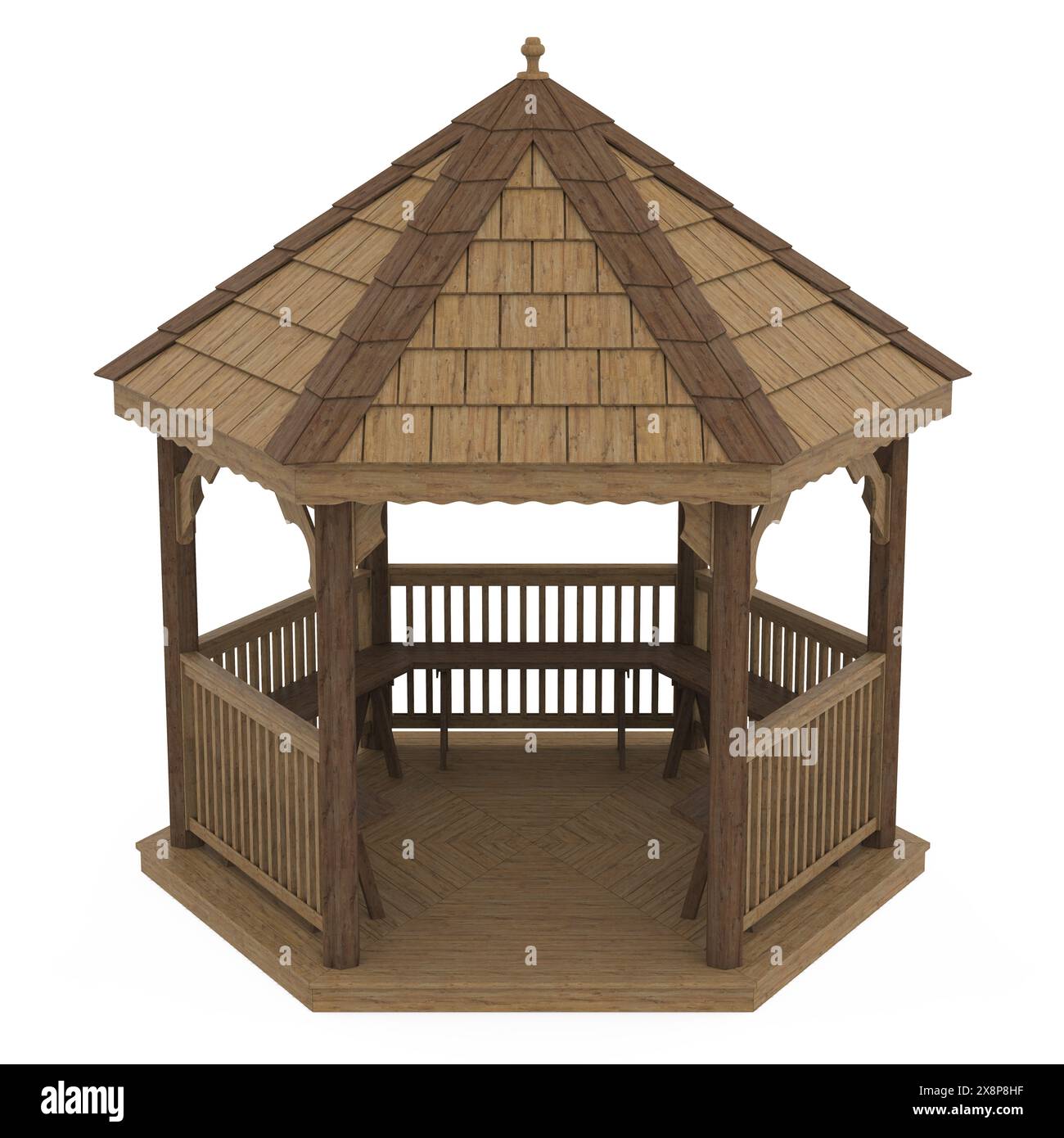 Belvédère en bois isolé Banque D'Images