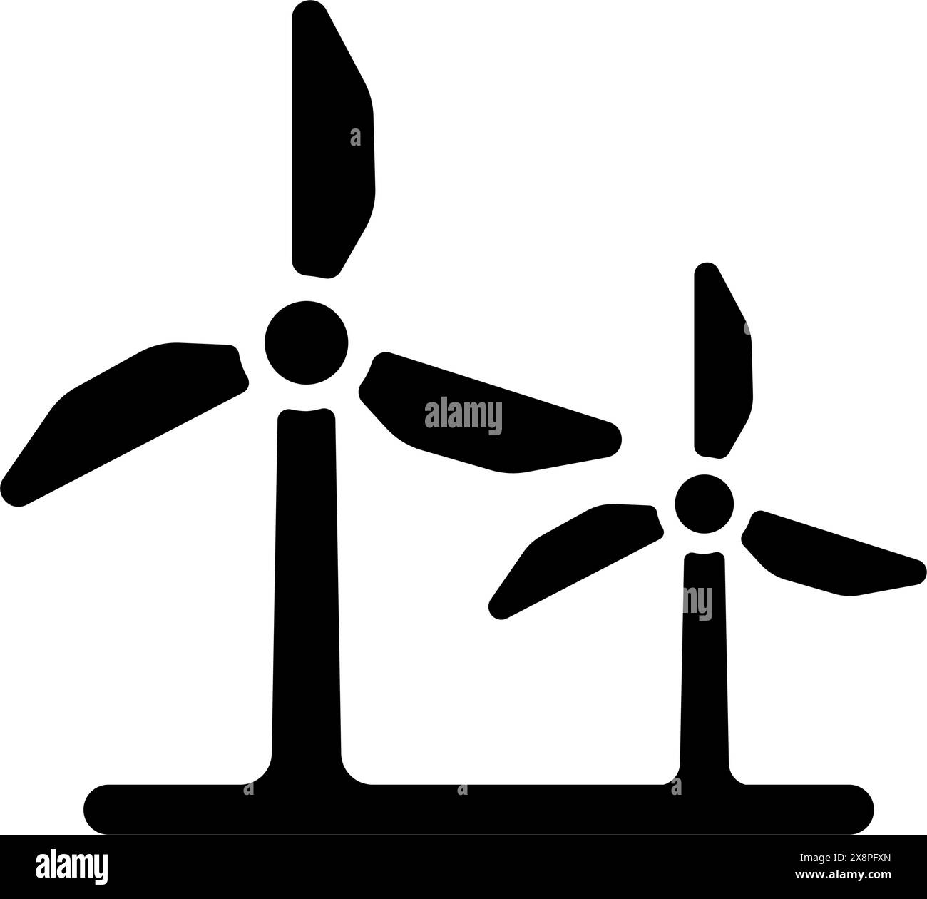 Illustration d'icône vectorielle sur le thème de l'écologie (production d'énergie éolienne) Illustration de Vecteur