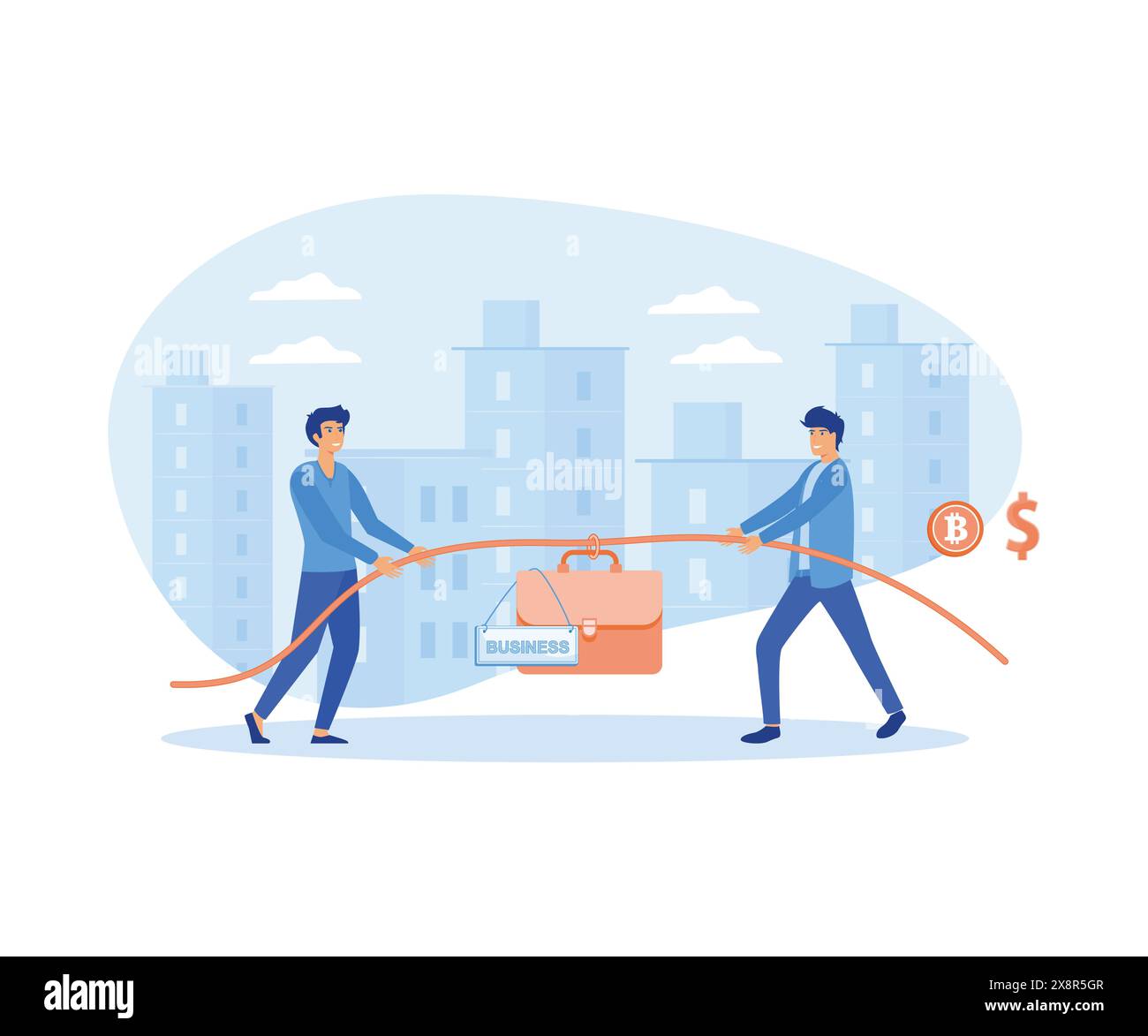 Concept hommes d'affaires concurrence dans les affaires. illustration moderne vectorielle plate Illustration de Vecteur