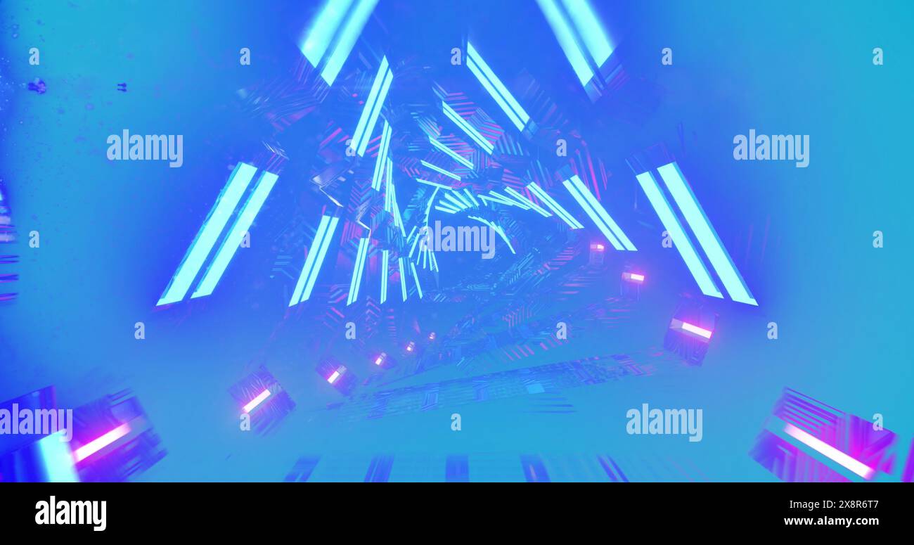 Image des points lumineux et du traitement des données sur le globe numérique Banque D'Images