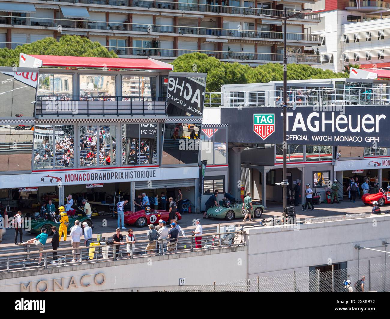 Pit Lane au Grand Prix historique de Monaco 2024, Monte Carlo, Monaco, Sud de la France Banque D'Images