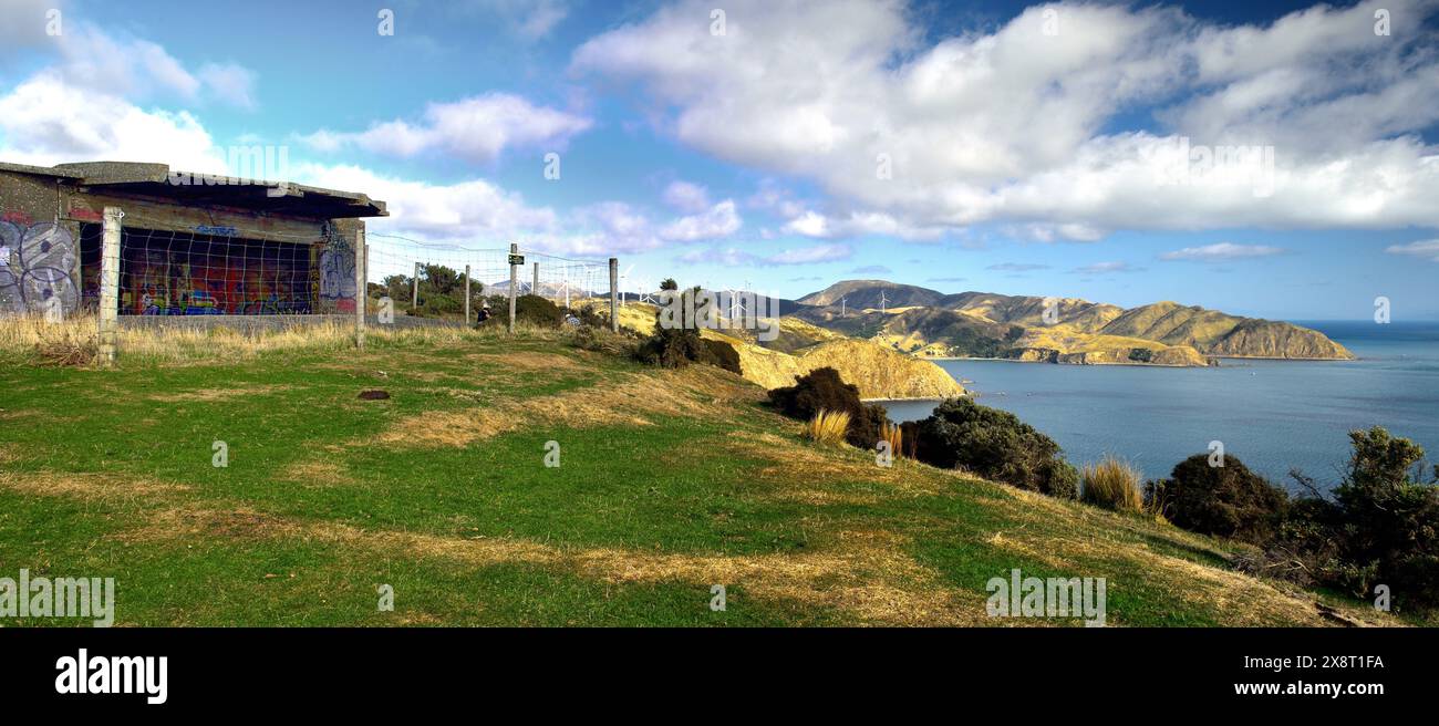 L'emplacement de l'ancien canon au-dessus du détroit de Cook Banque D'Images