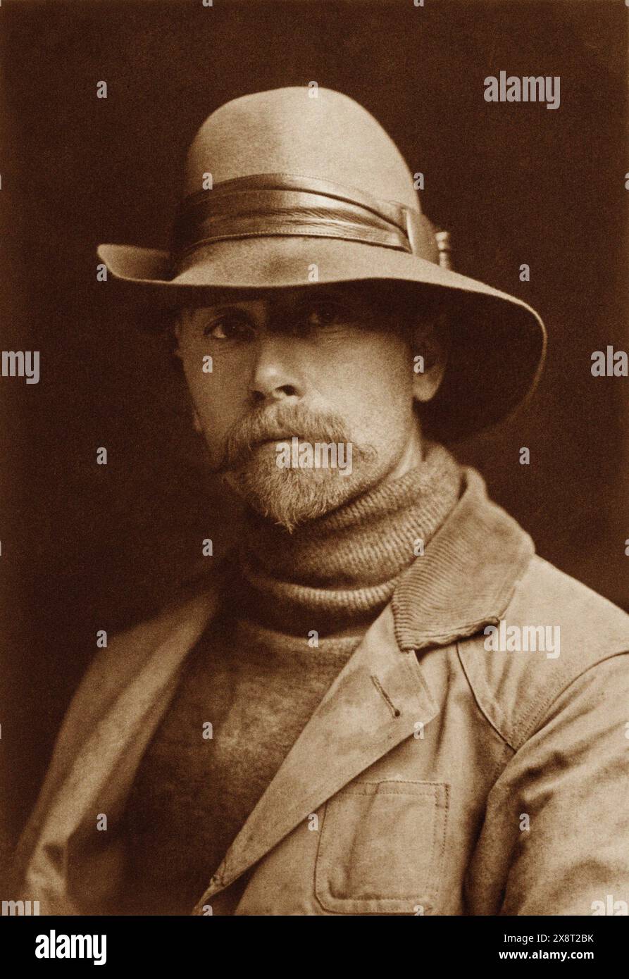 Autoportrait d'Edward S. Curtis pris c 1889-1899, (1868-1952) Banque D'Images