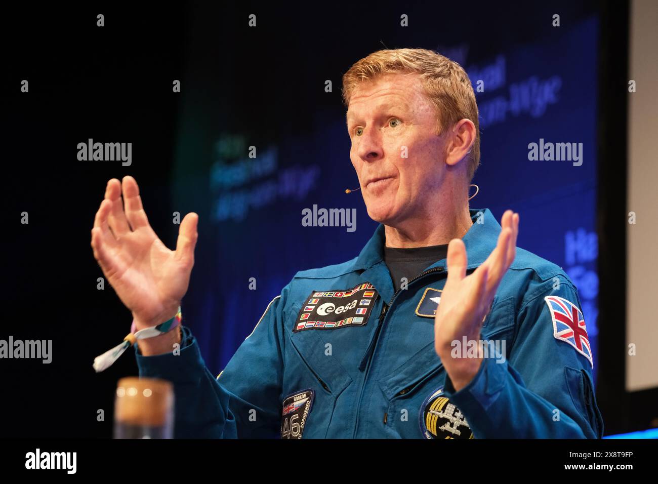 Hay Festival, Hay on Wye, Powys, pays de Galles, Royaume-Uni – lundi 27 mai 2024 – le major Tim Peake parle de son expérience d’astronaute à l’Agence spatiale européenne - photo Steven May / Alamy Live News Banque D'Images