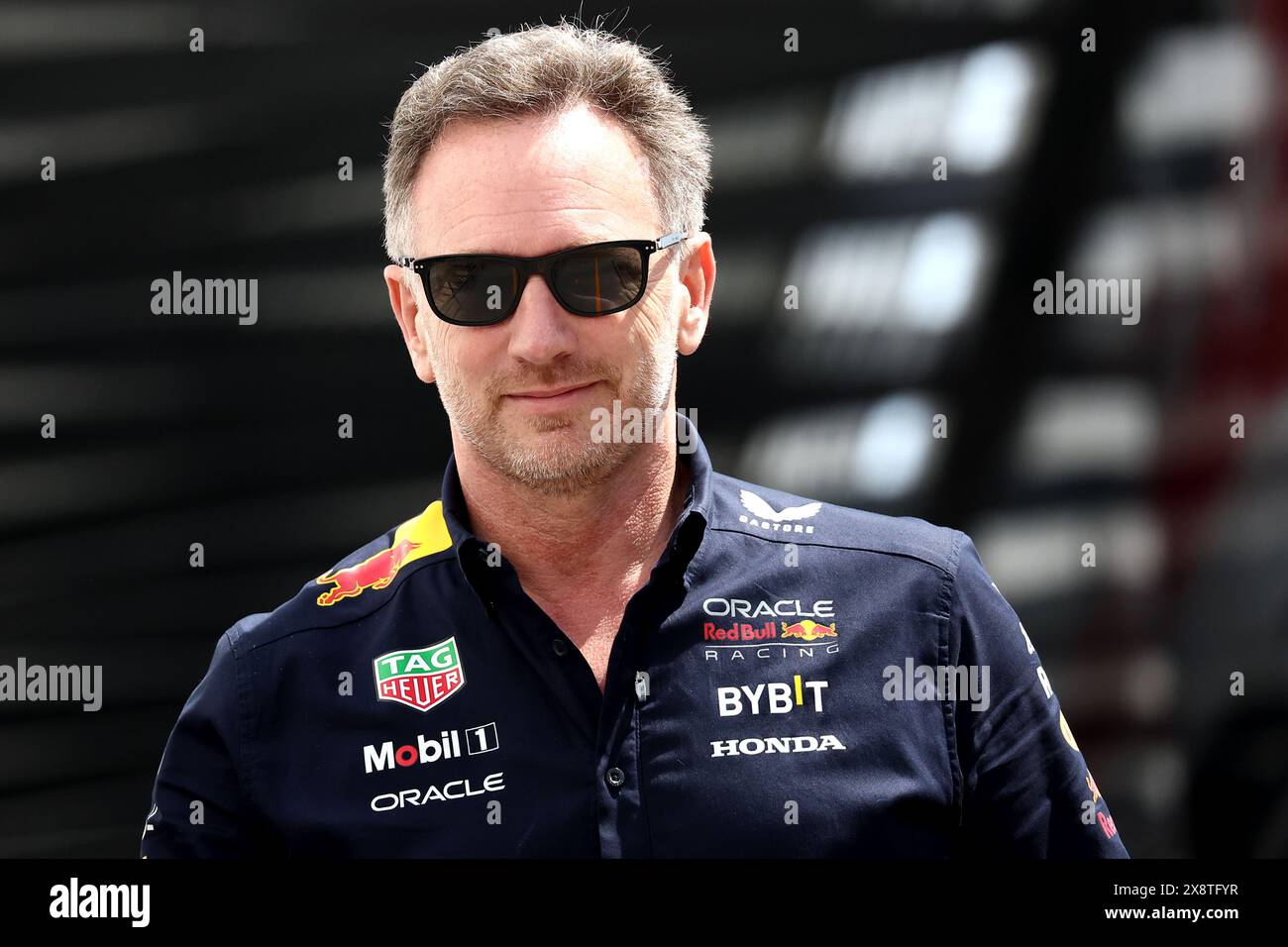 Christian Horner, directeur de l'équipe Red Bull Racing, regarde le Grand Prix de F1 de Monaco sur le circuit de Monaco le 26 mai 2024 à Monte-Carlo, Monaco. Banque D'Images