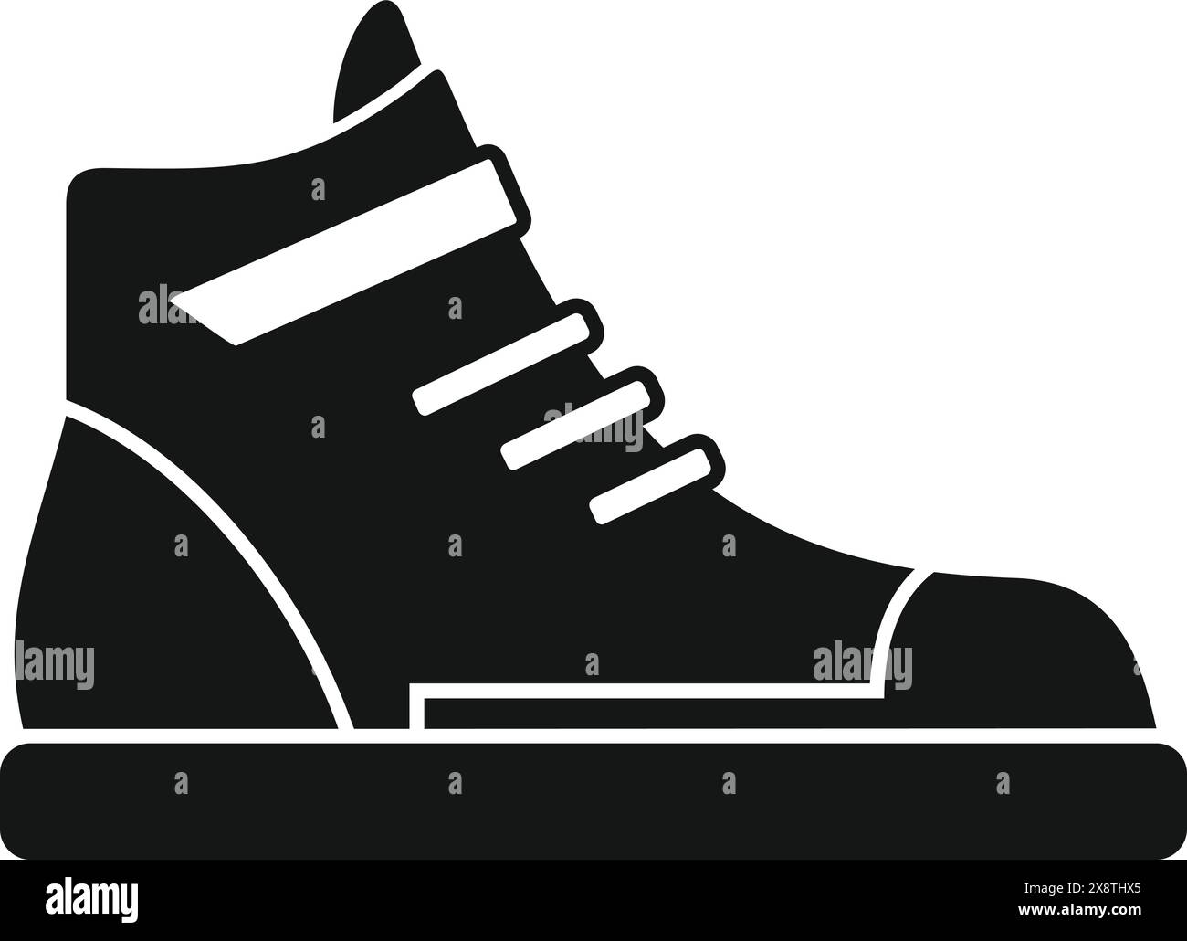 Silhouette noire simple d'une sneaker montante adaptée à divers besoins de conception Illustration de Vecteur