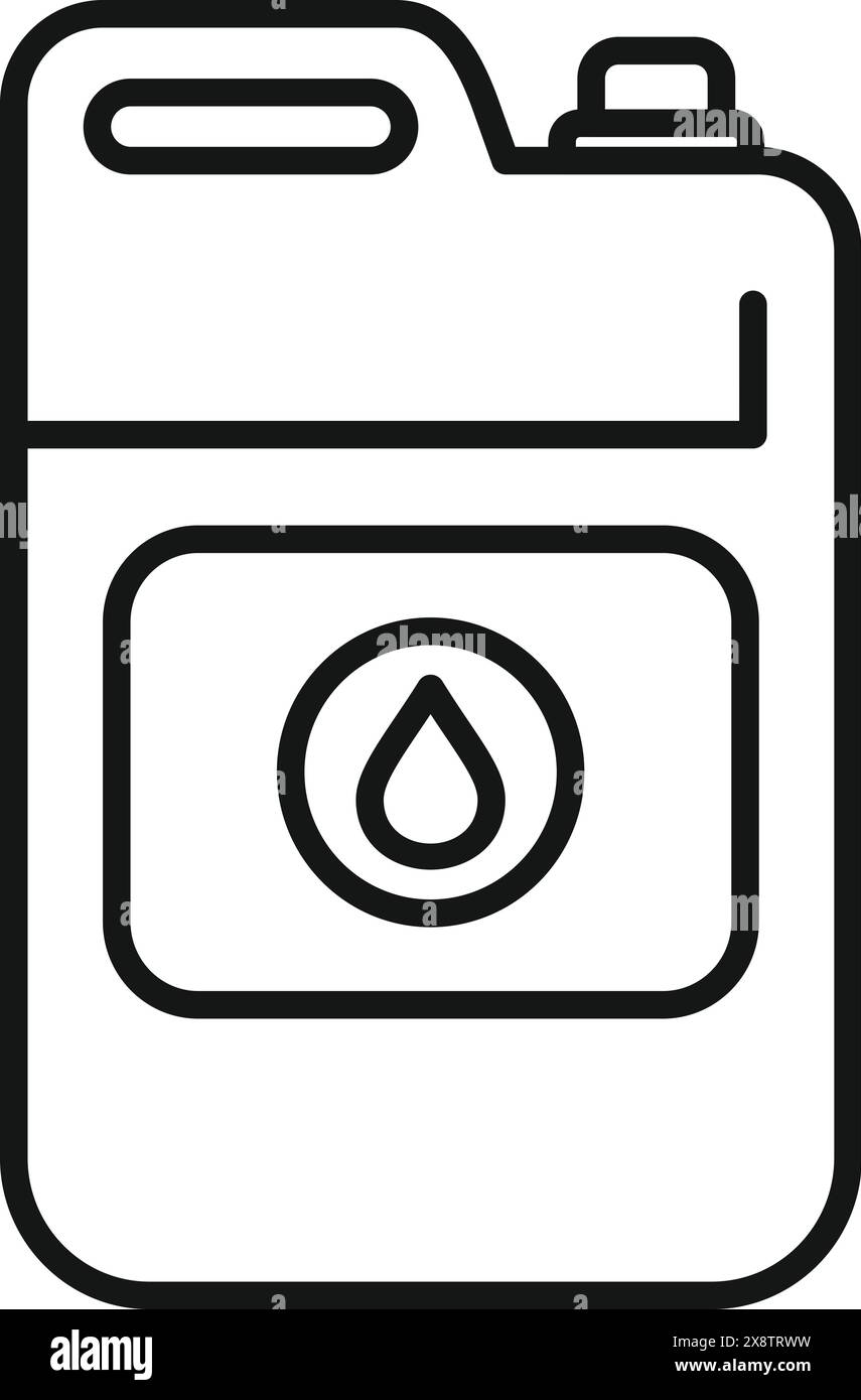 Dessin au trait noir et blanc simple d'un symbole de réservoir de carburant pour diverses utilisations de conception Illustration de Vecteur